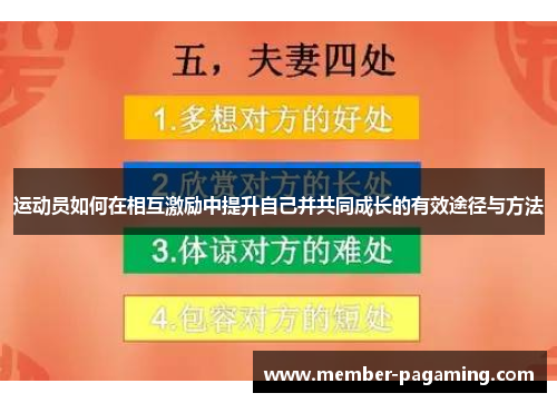 运动员如何在相互激励中提升自己并共同成长的有效途径与方法