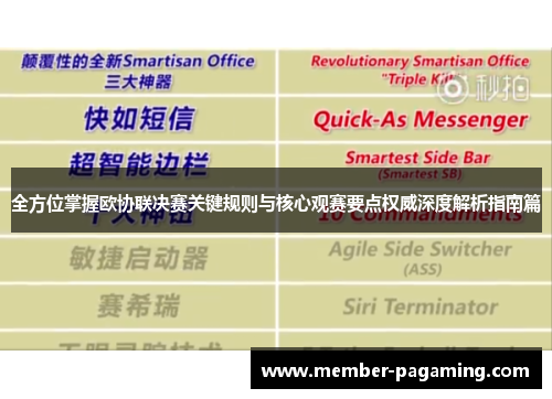 全方位掌握欧协联决赛关键规则与核心观赛要点权威深度解析指南篇 全方位掌握欧协联决赛关键规则与核心观赛要点权威深度解析指南篇